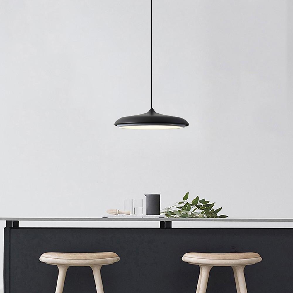 16'' LED 1-Light Mini Style Adjustable Pendant Light LED Modern Contemporary Metal Acrylic Bowl Island Lights