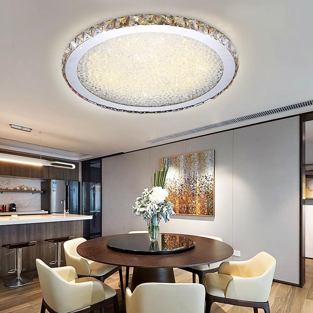 18'' LED 1-Light Flush Mount Lights Metal Crystal Flush Mounts Semi Flush Mounts