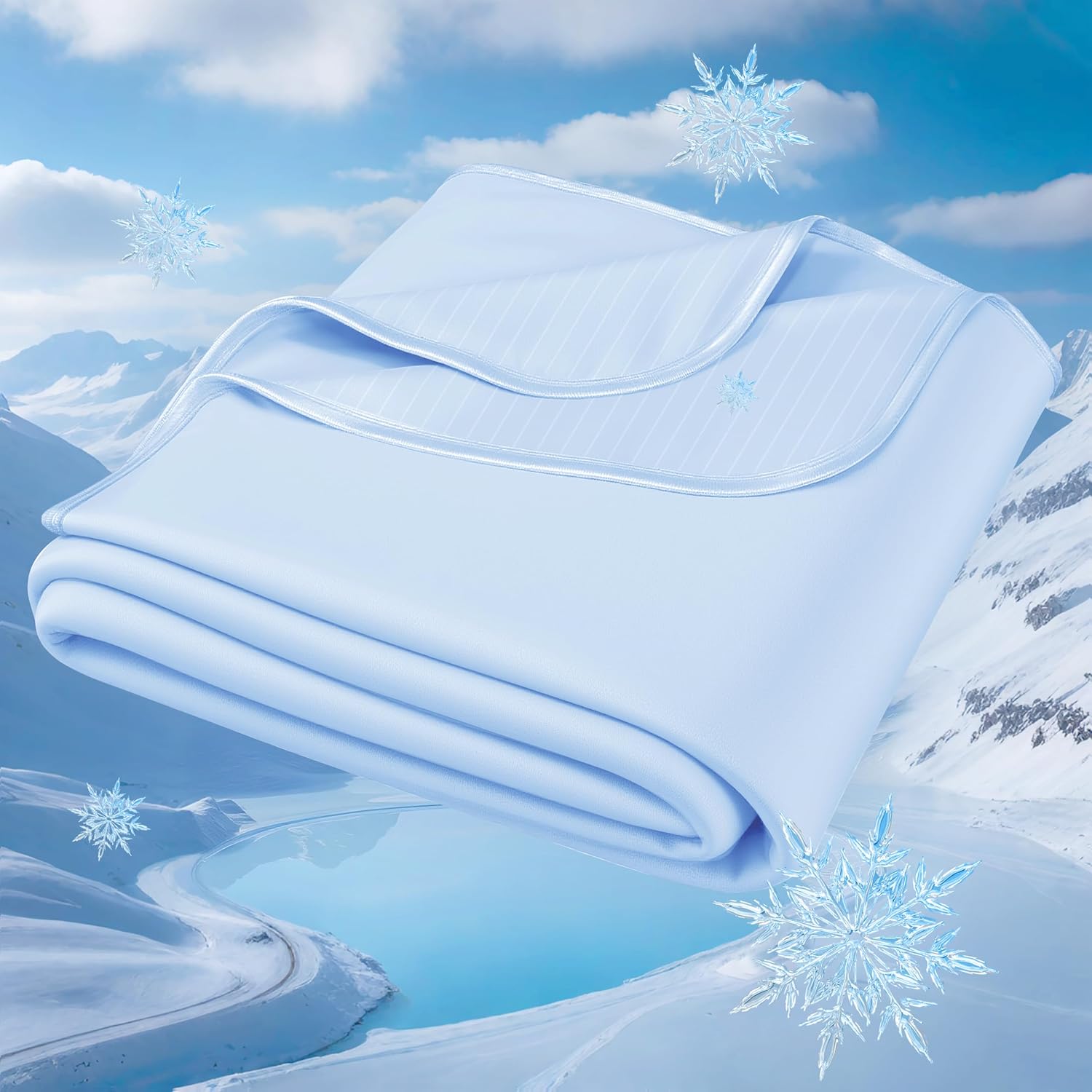 Queen Size Lightweight Cooling Blanket for Hot Sleepers with Q-Max >0.4