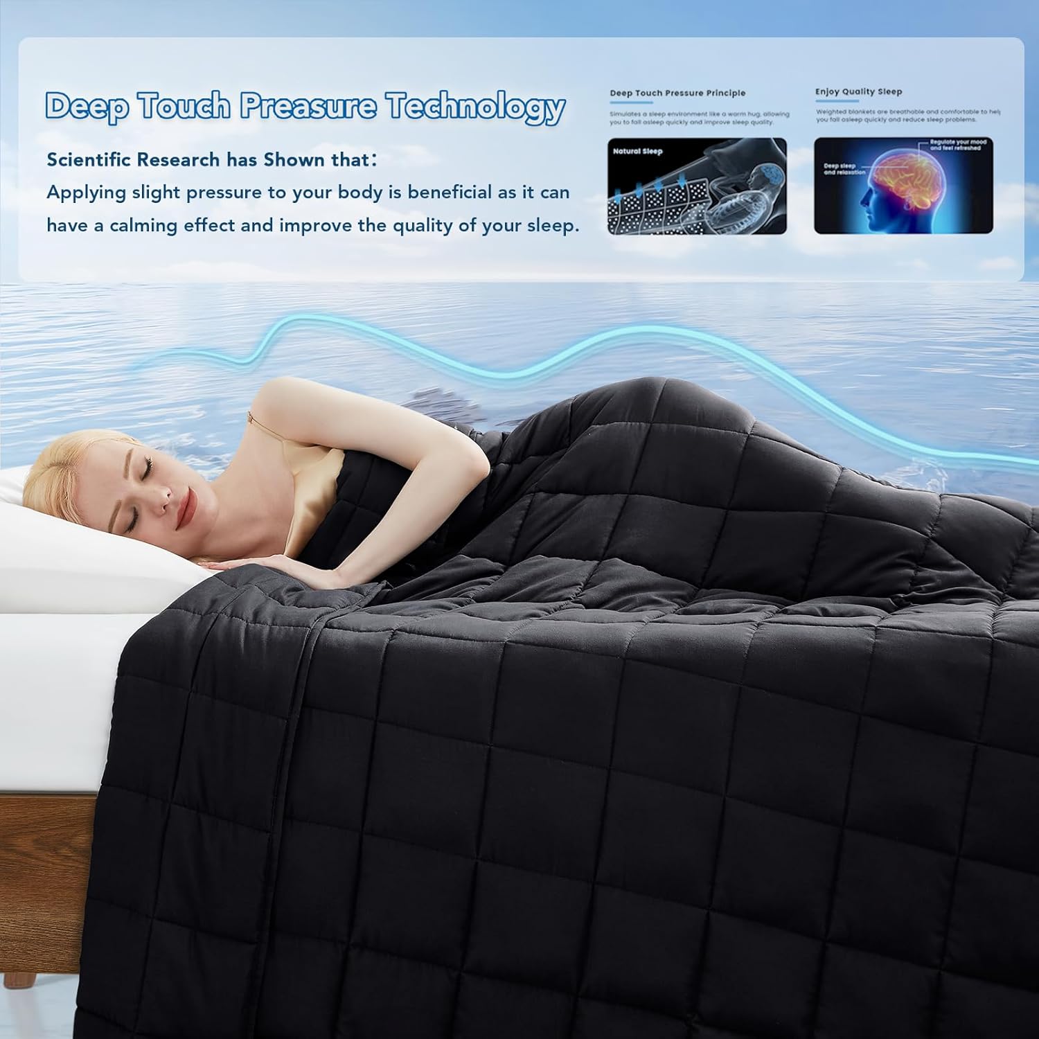 Cooling Microfiber Weighted Blanket for Year-Round Comfort and Relaxation