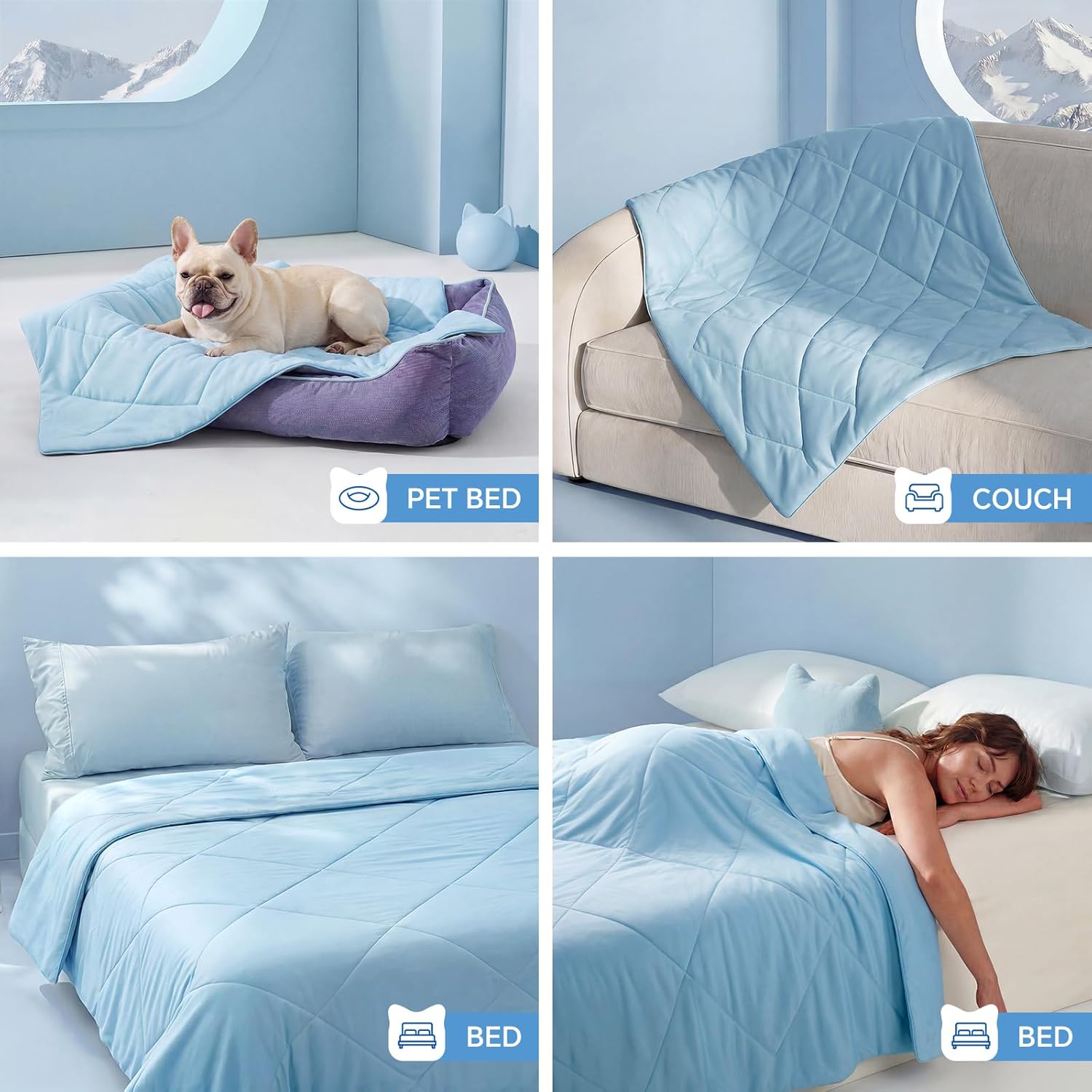 Cooling Blanket for Small & Medium Dogs | Washable Comfort Mat