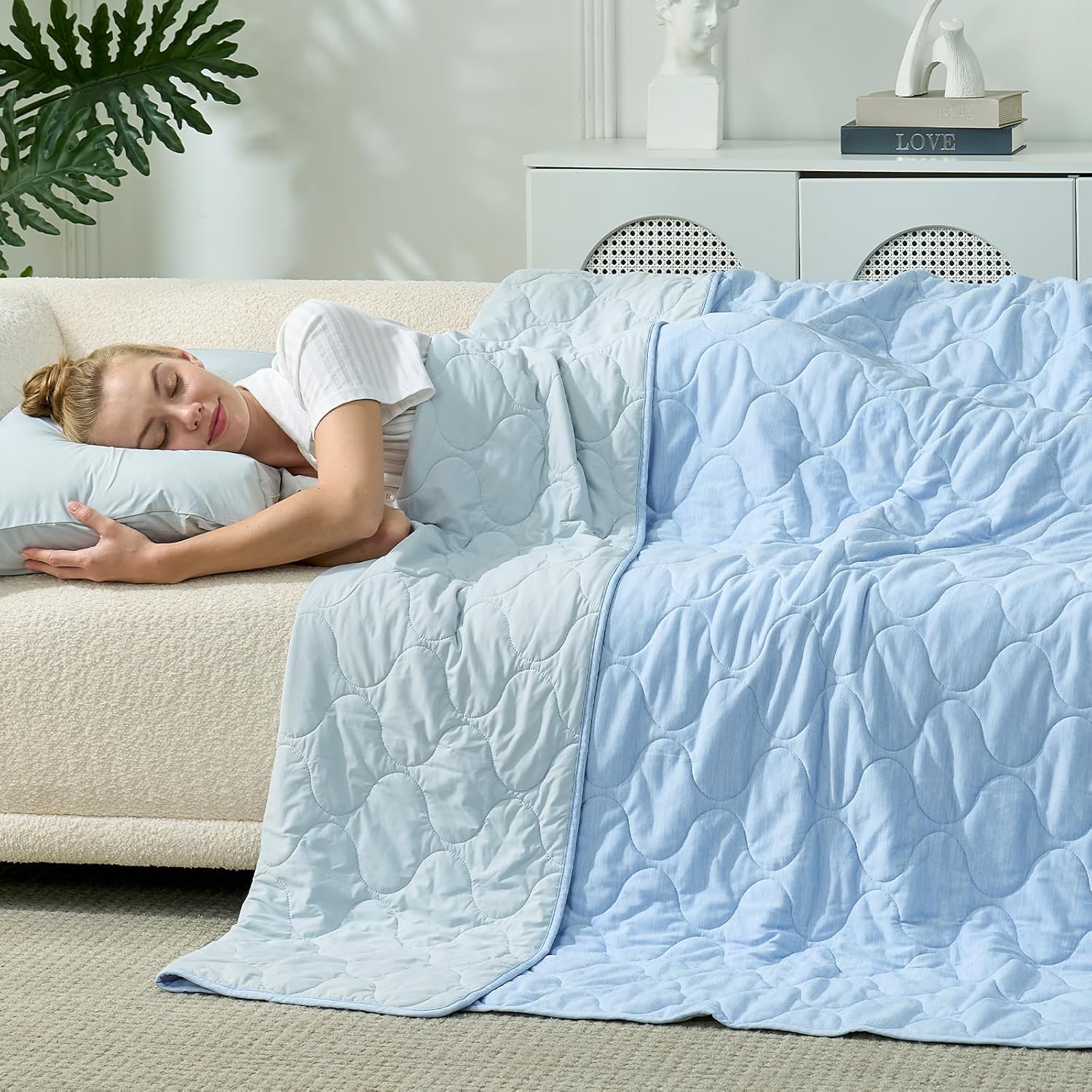 Cooling Dual-Sided Blanket for Hot Sleepers - Soft Lightweight Throw