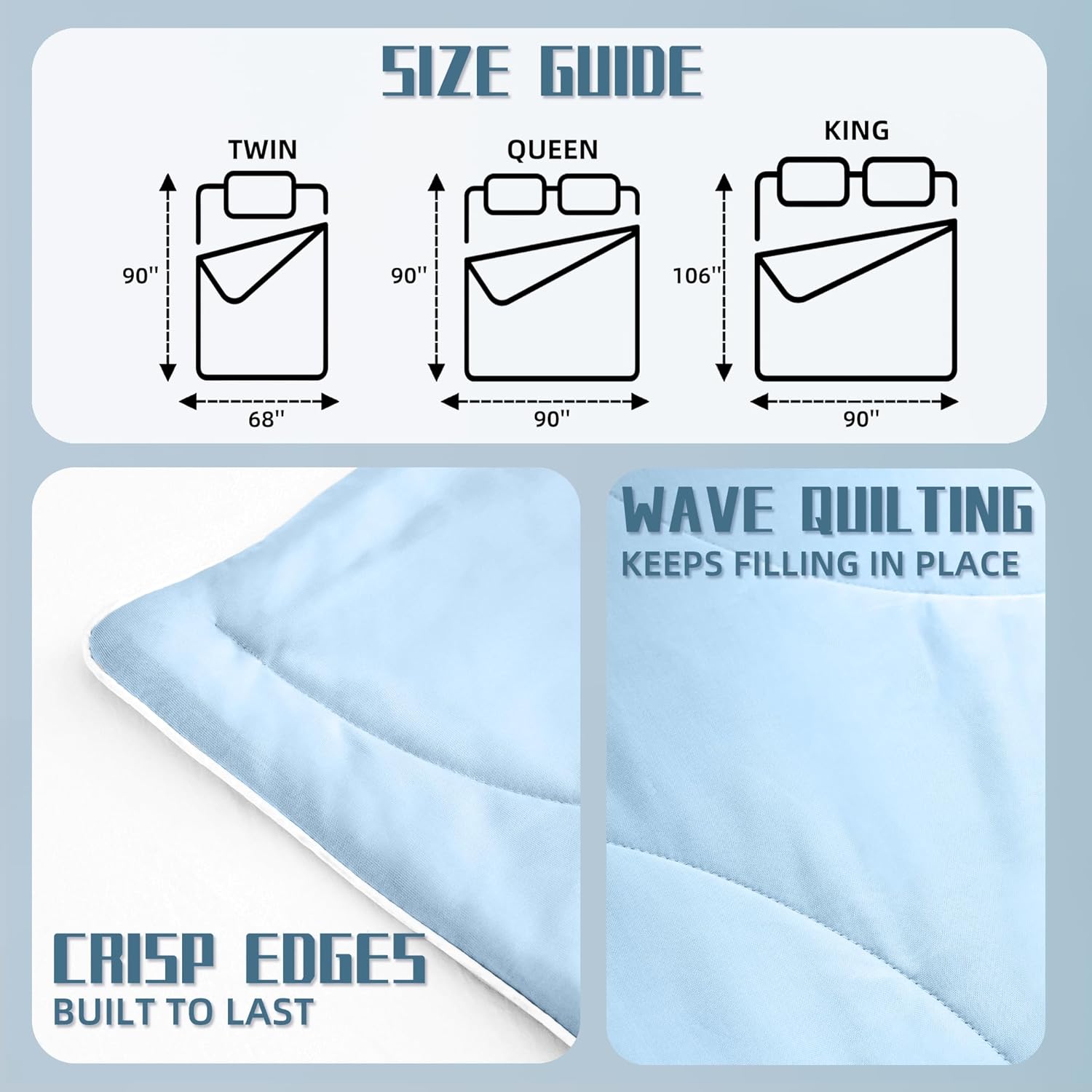 Lightweight Cooling Blanket Set with Pillowcases | Moisture-Wicking Fabric
