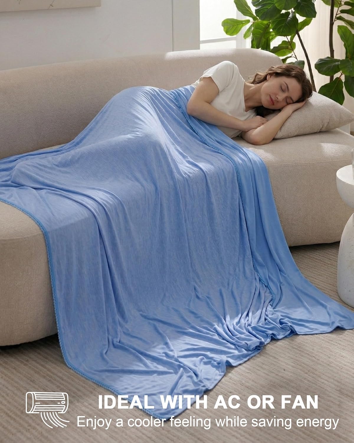 Lightweight Cooling Blanket for Hot Sleepers | Breathable Q-Max > 0.4