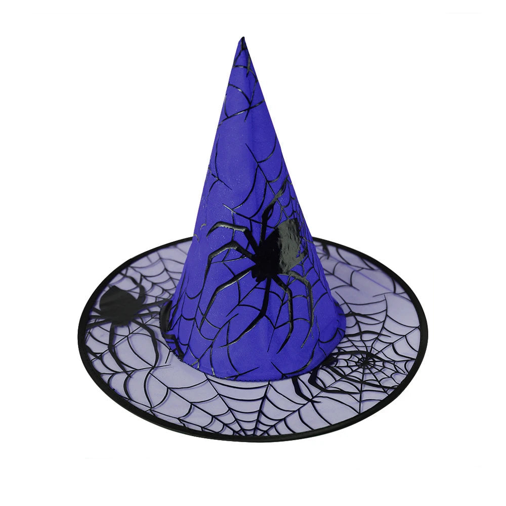 Vibrant Spider Web Witch Hat for Halloween Fun