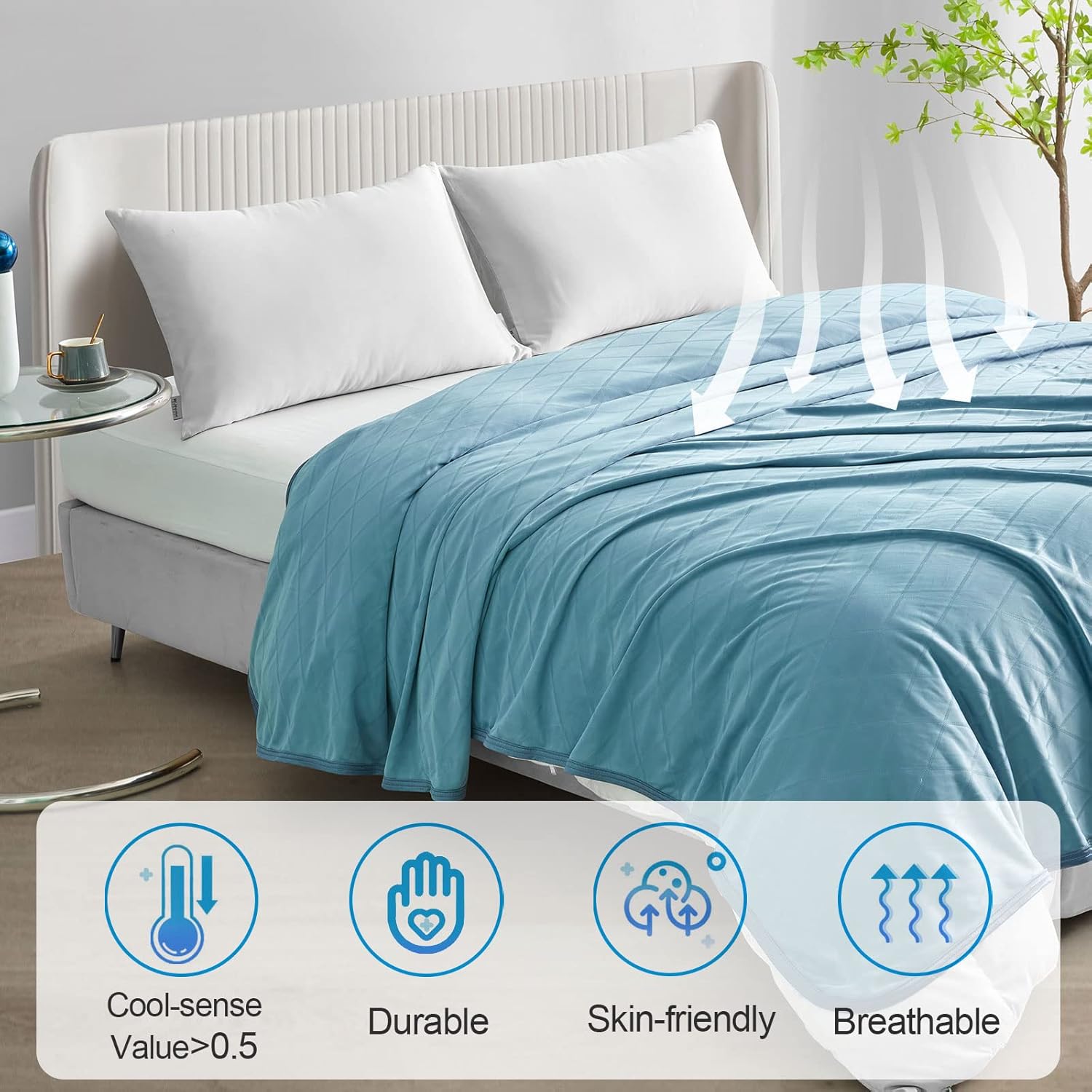 Lightweight Double-Sided Cooling Blanket for Hot Sleepers – Breathable Summer Throw
