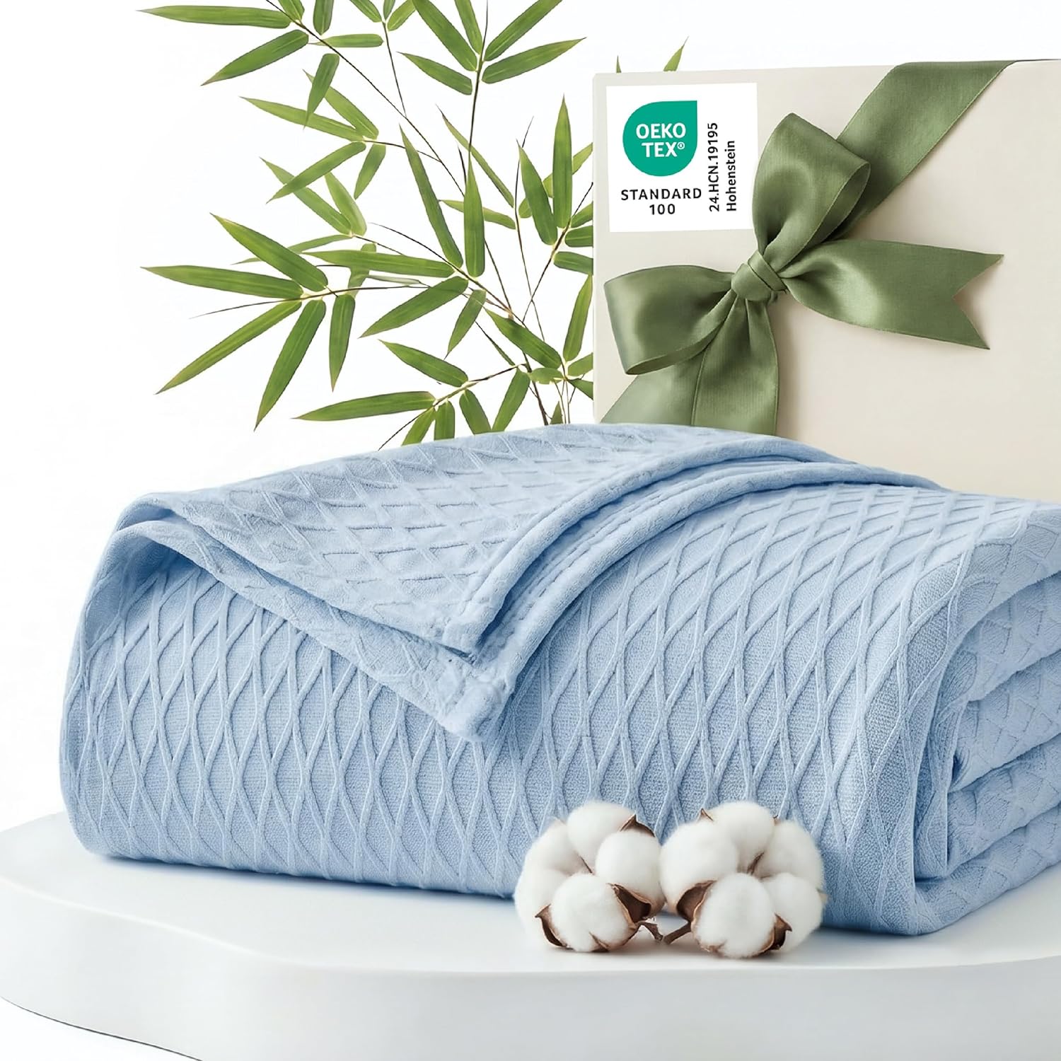Cooling Bamboo Rayon Throw Blanket for Hot Sleepers - Lightweight Summer Comfort