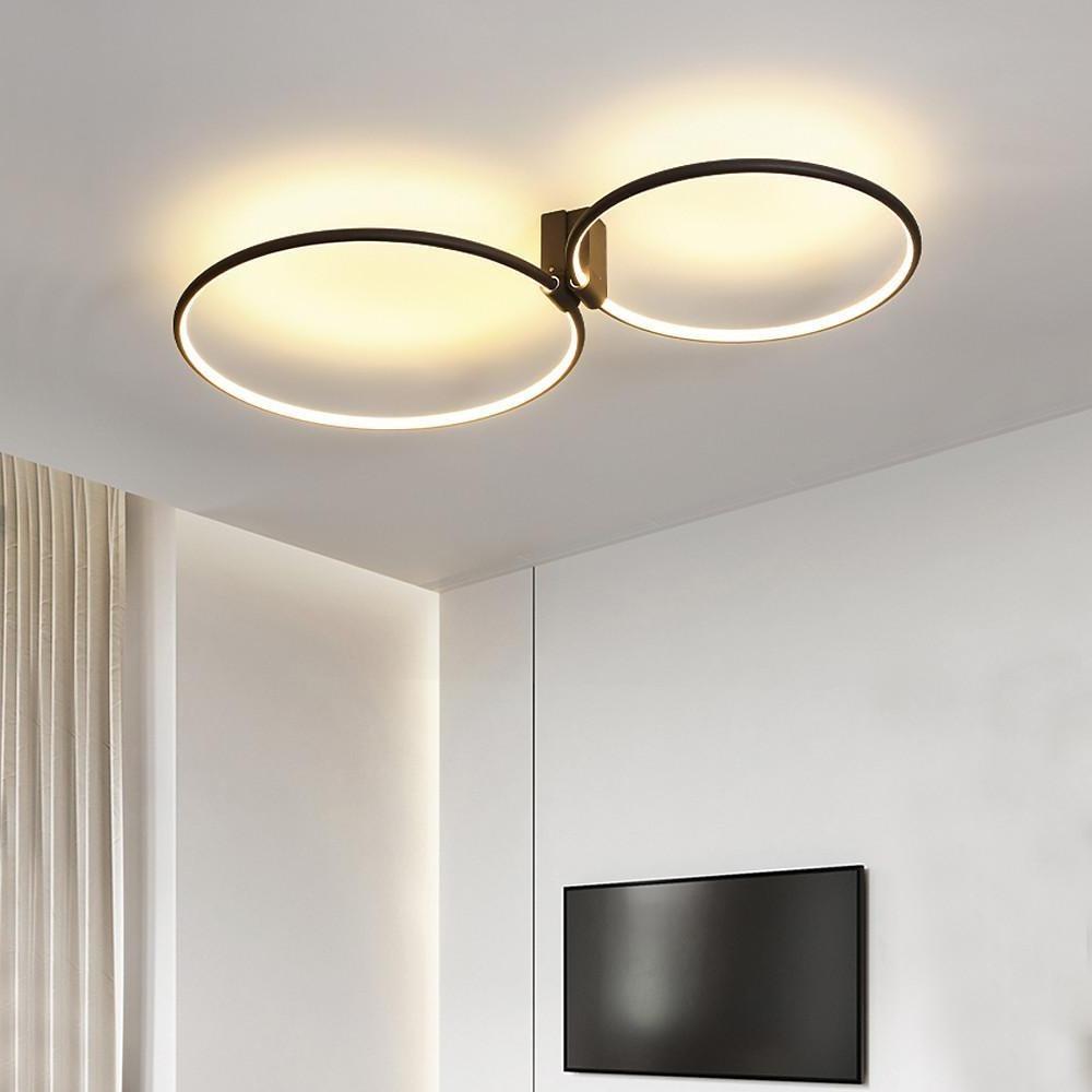 24'' LED 2-Light 1-Light Single Design Flush Mount Lights Nordic Style LED Acrylic Metal Ceiling Lights-dazuma