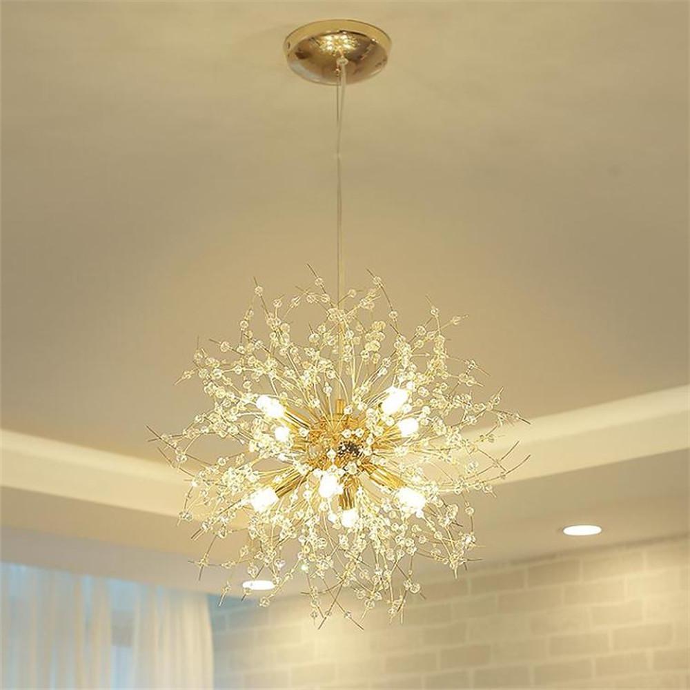 16'' LED 8-Light Mini Style Chandelier Globe LED Chic & Modern Metal Crystal Sputnik Globe Design-dazuma