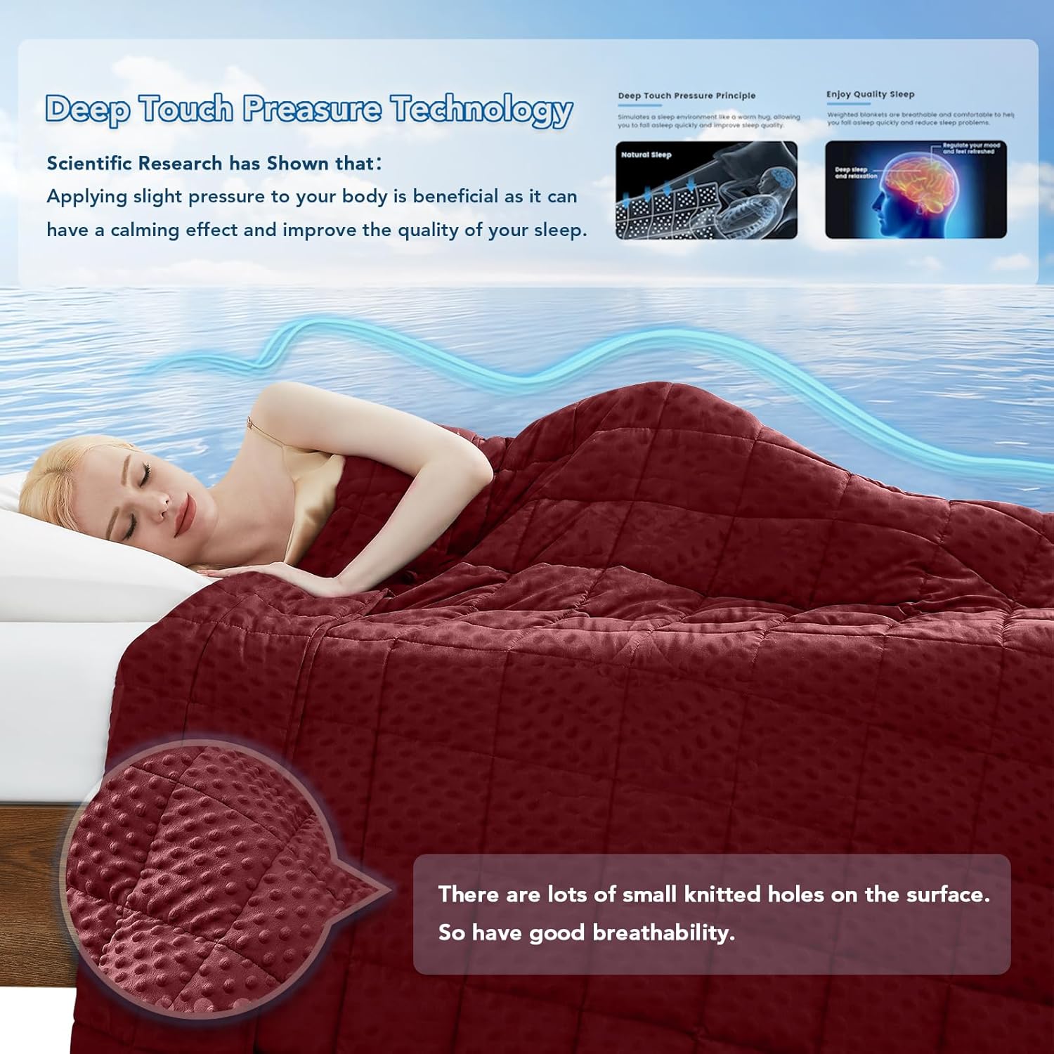 Cooling Microfiber Weighted Blanket with Dots – Soft All-Season Comfort
