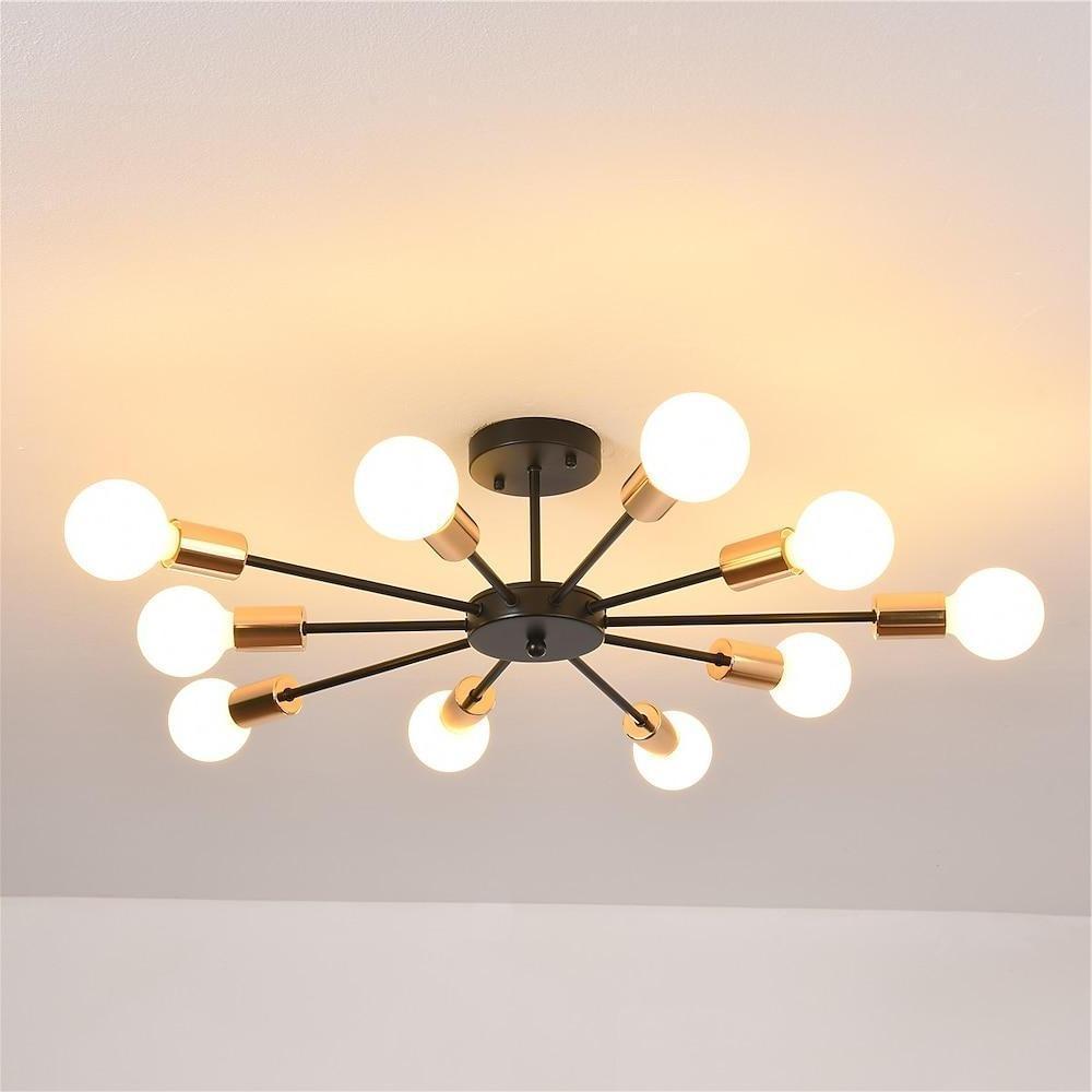 10-Light Modern Circular Electroplated LED Flush Mount Taavita Lighting