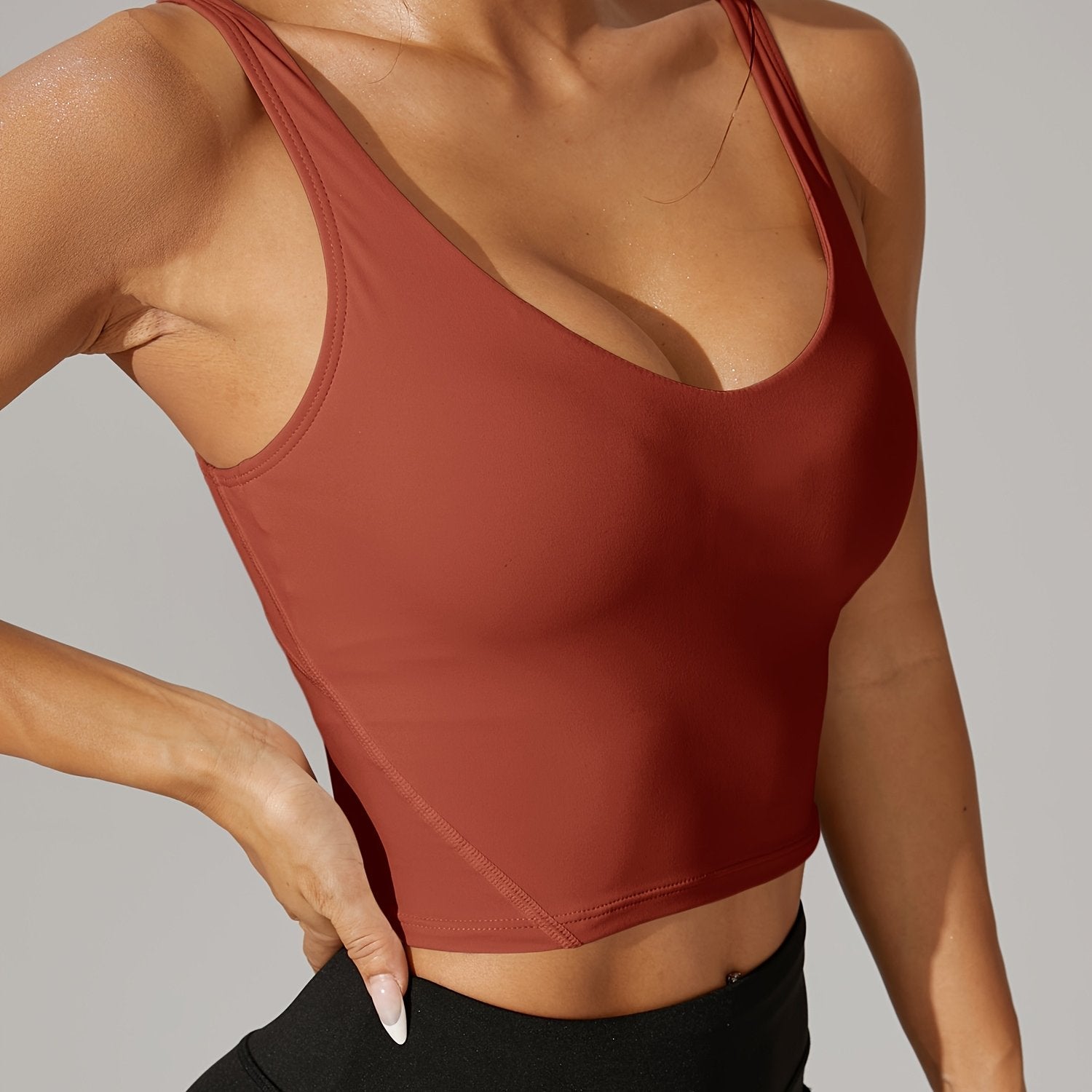 Versatile Backless V-Neck Crop Top for Active Lifestyles