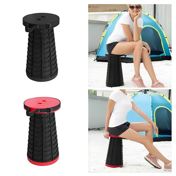 Lightweight Folding Stool with Retractable Features