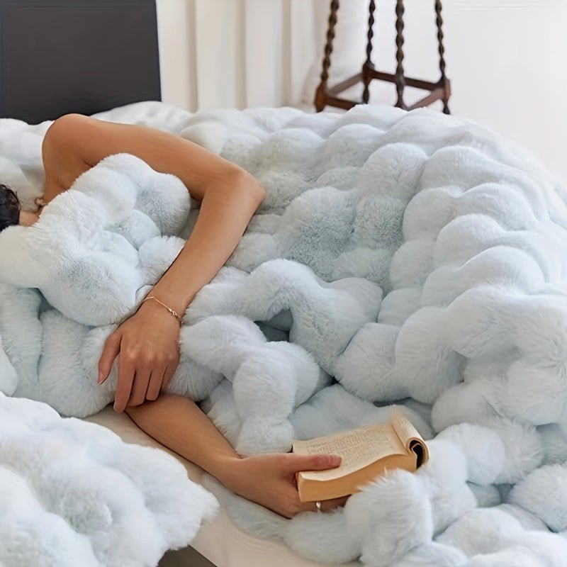 Plush Fleece Blanket | Reversible Design | Soft Warmth Comfort | Polyester