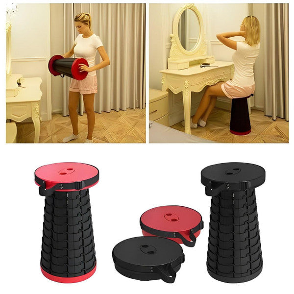 Lightweight Folding Stool with Retractable Features