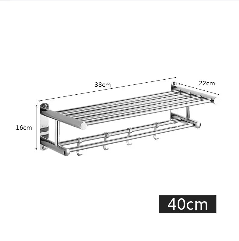 Modern Minimalist Wall Rack for Bathroom and Kitchen - Space-Saving Design