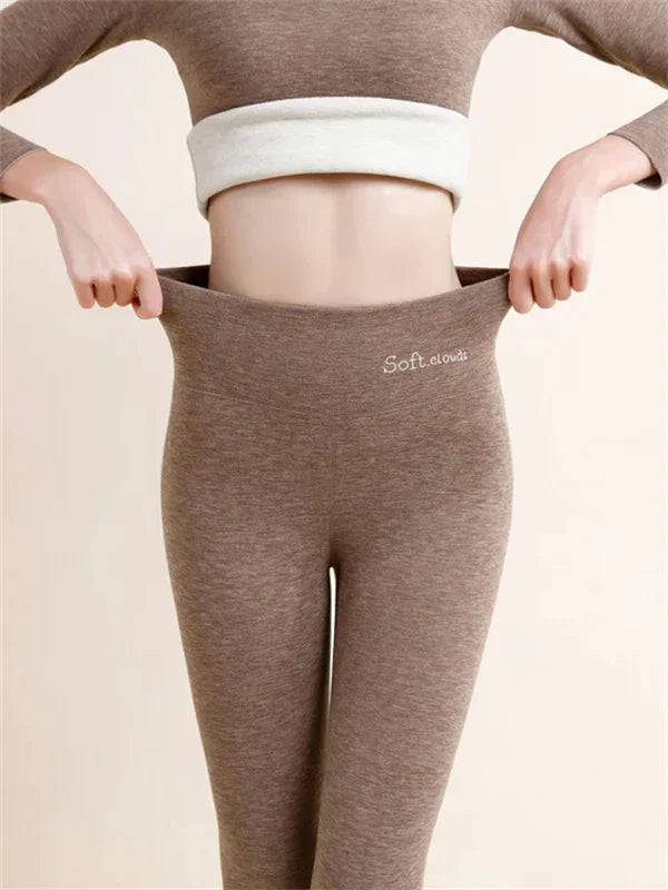 Women’s Leggings | Fleece-Lined Slimming Fit | Polyester, Cotton & Cashmere Blend | Comfortable Warmth