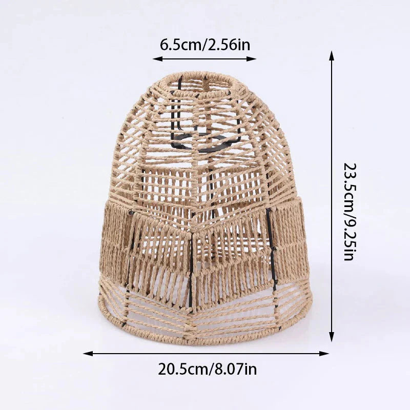 Selune — Vintage Style Simulated Rattan Lamp Shade with Warm Glow
