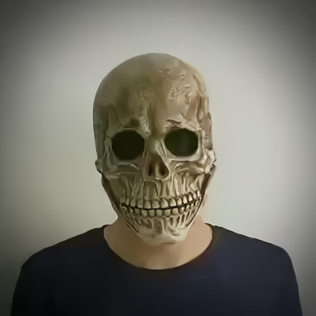 Realistic Halloween Skull Mask with Movable Jaw – Durable Latex Horror Accessory
