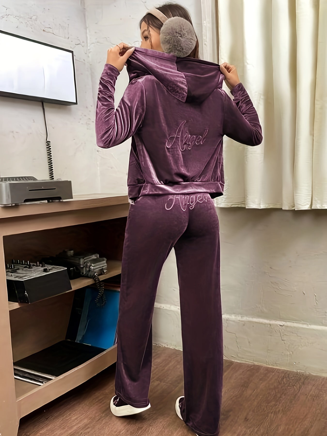 Velour Tracksuit Set | Embroidered Detail | Soft Stretch Comfort | Polyester Velour