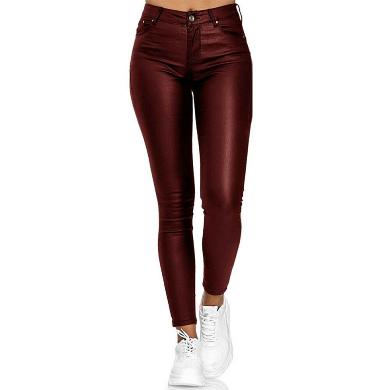 Women’s Skinny Jeggings | Slim Fit PU Leather-Look | Machine Washable | Comfortable Everyday Wear
