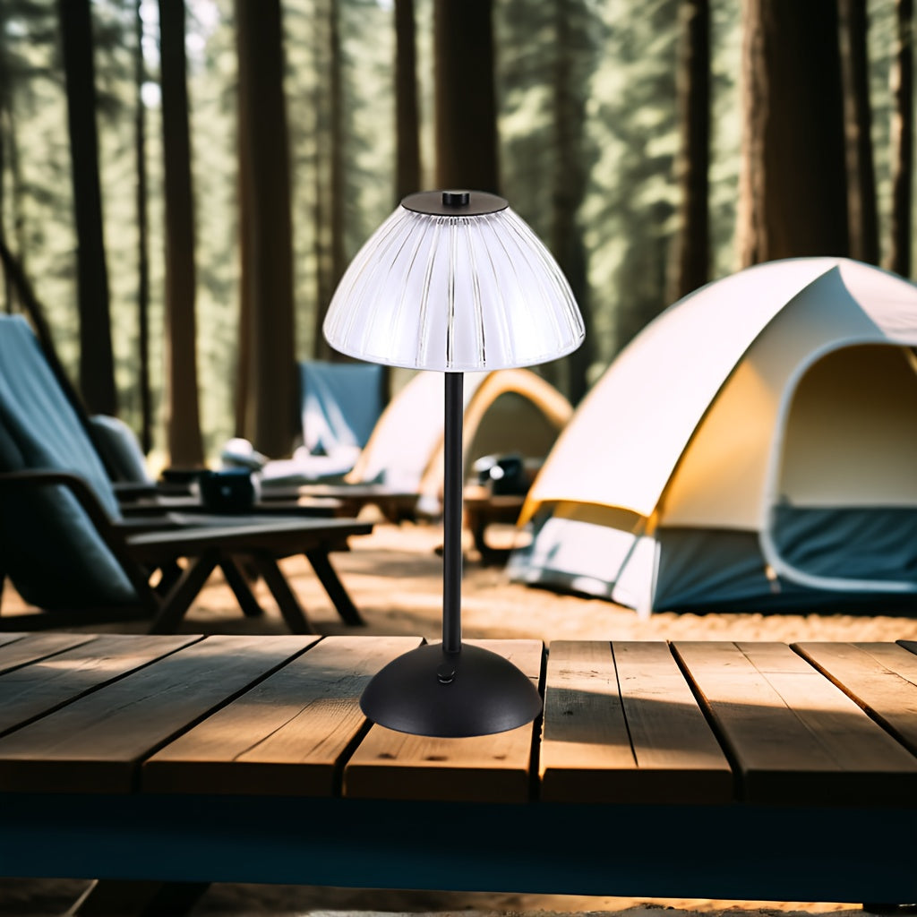 IlluminEase USB Rechargeable LED Table Lamp with Crystal Shade