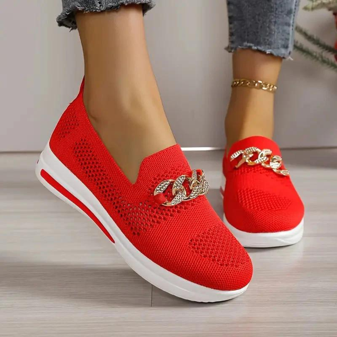 Women's Slip-On Sneakers | Breathable Knit Mesh Upper | Lightweight Comfort | Casual Summer Wear