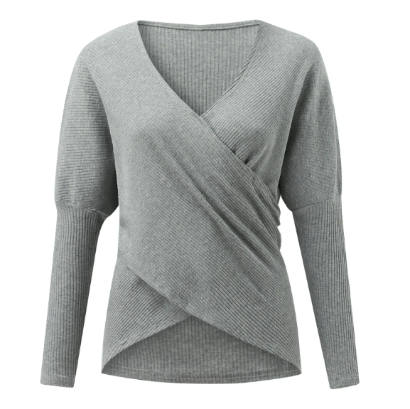 Women’s Sweater | V-Neck Cross-Knit Design | Cotton Blend | Comfortable Fit