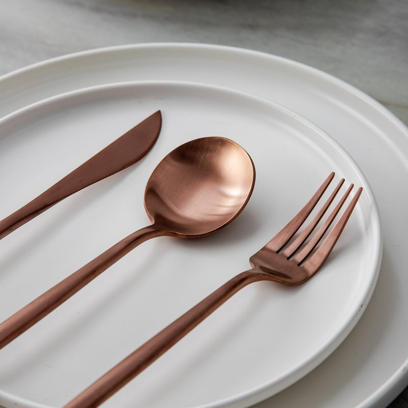 OrléneSet — Matte Titanium Flatware Set with Minimalist Design