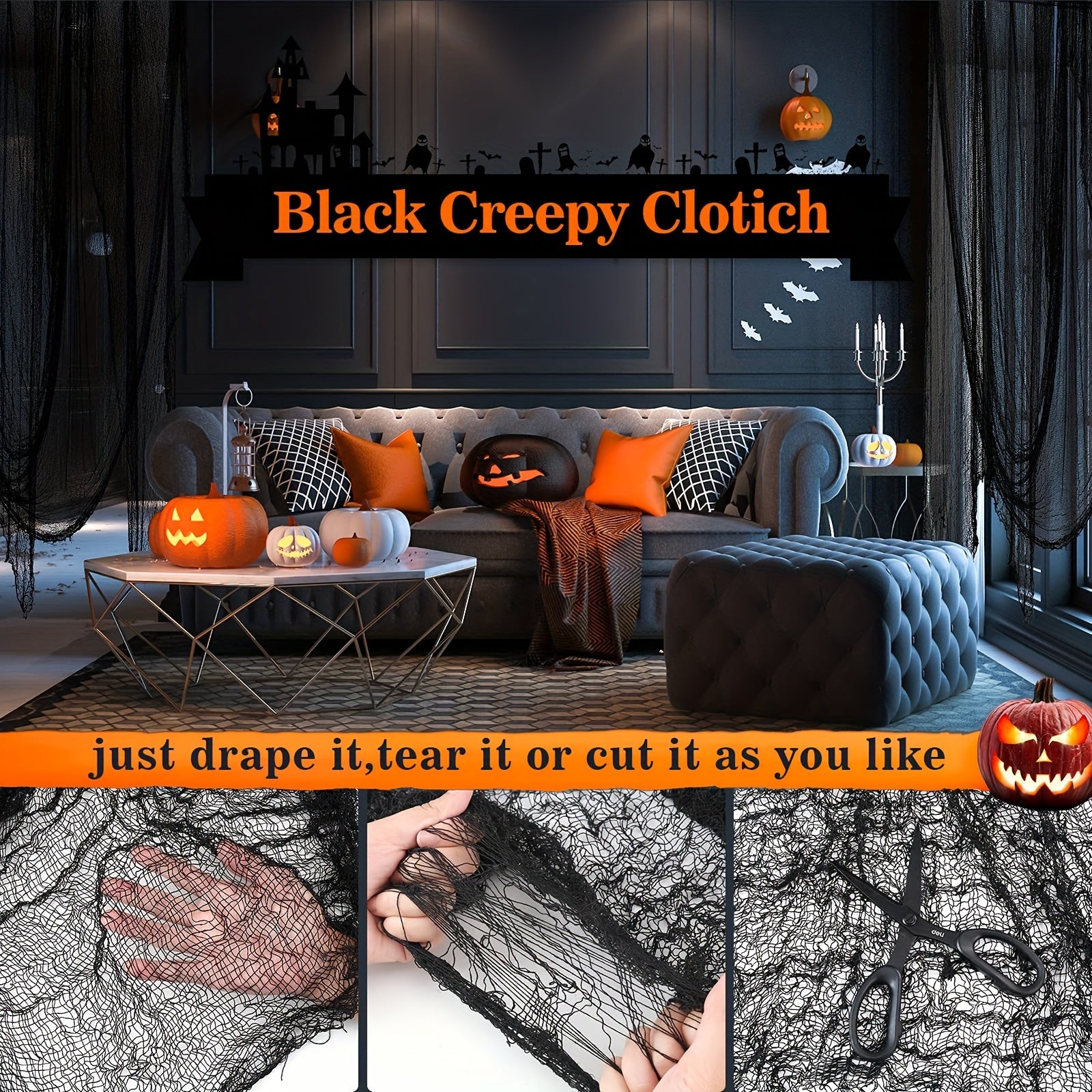 Bloodied Creepy Cloth Halloween Decoration for Haunted Party Ambiance