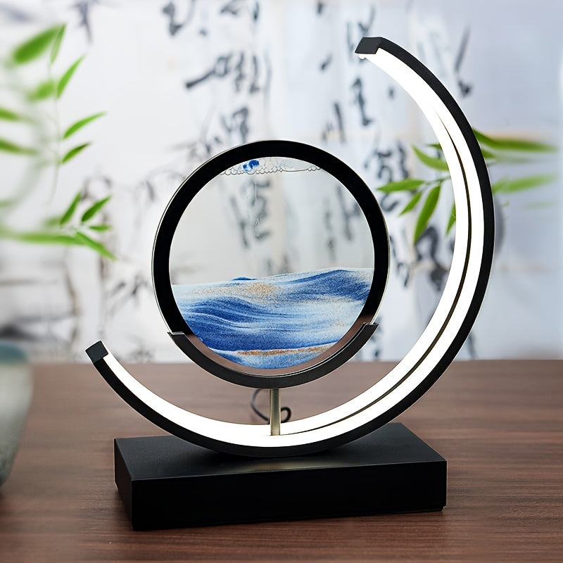 Tranquil Flow Hourglass Lamp – Soothing LED Sand Art Decor