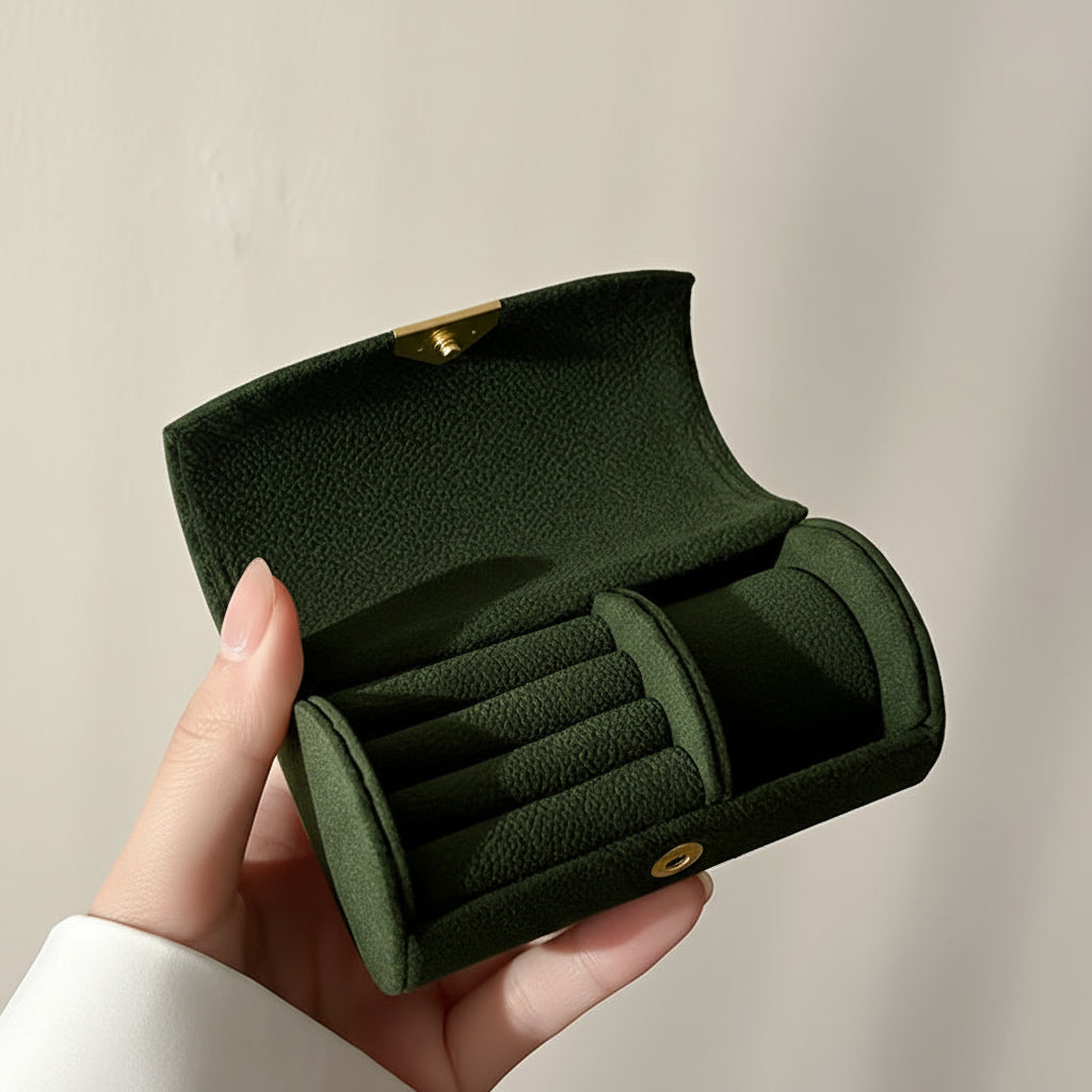 Charming Travel Jewelry Case with Secure Snap Closure
