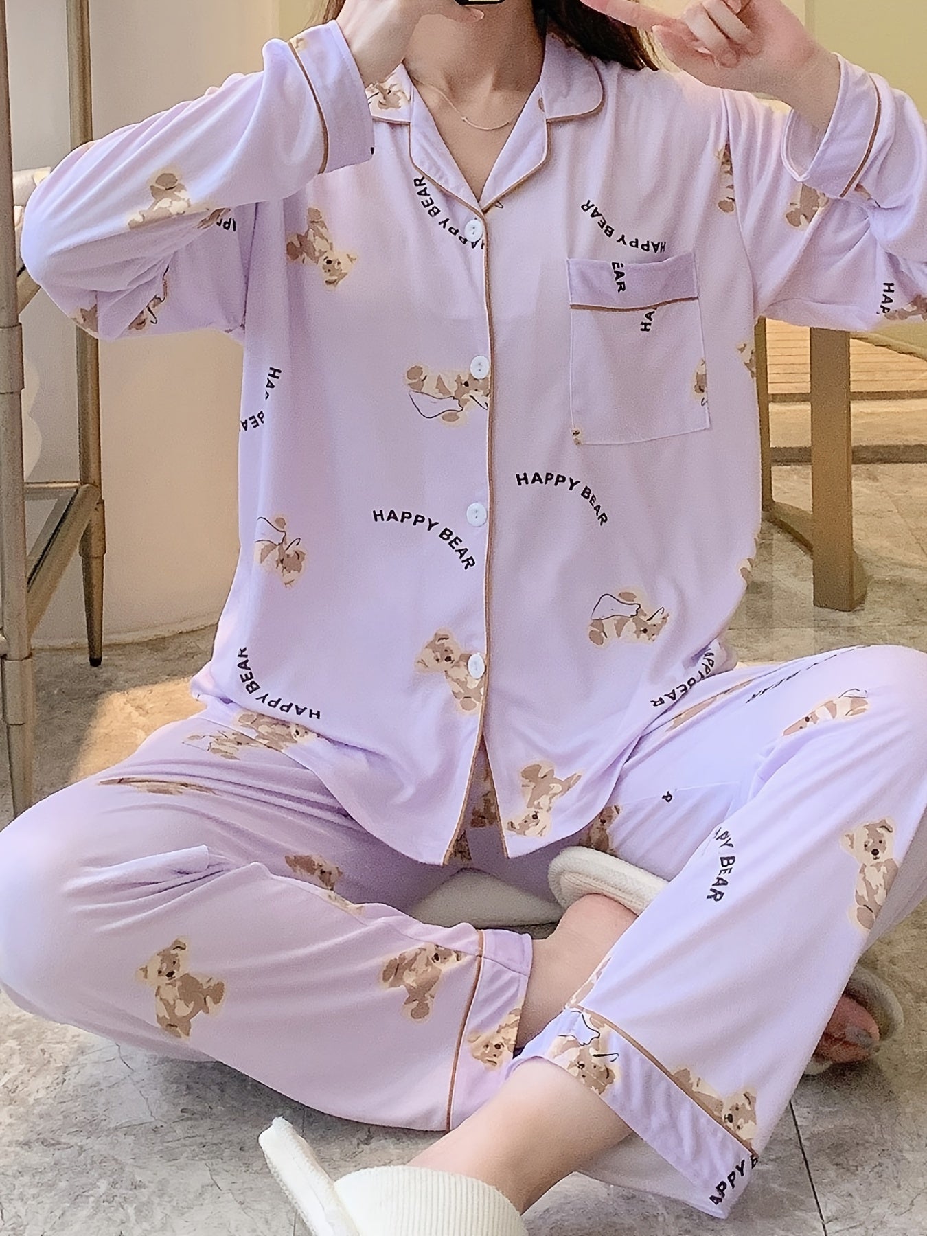 Women’s Pajama Set | Cartoon Print | Ultra Soft Comfort | Polyester