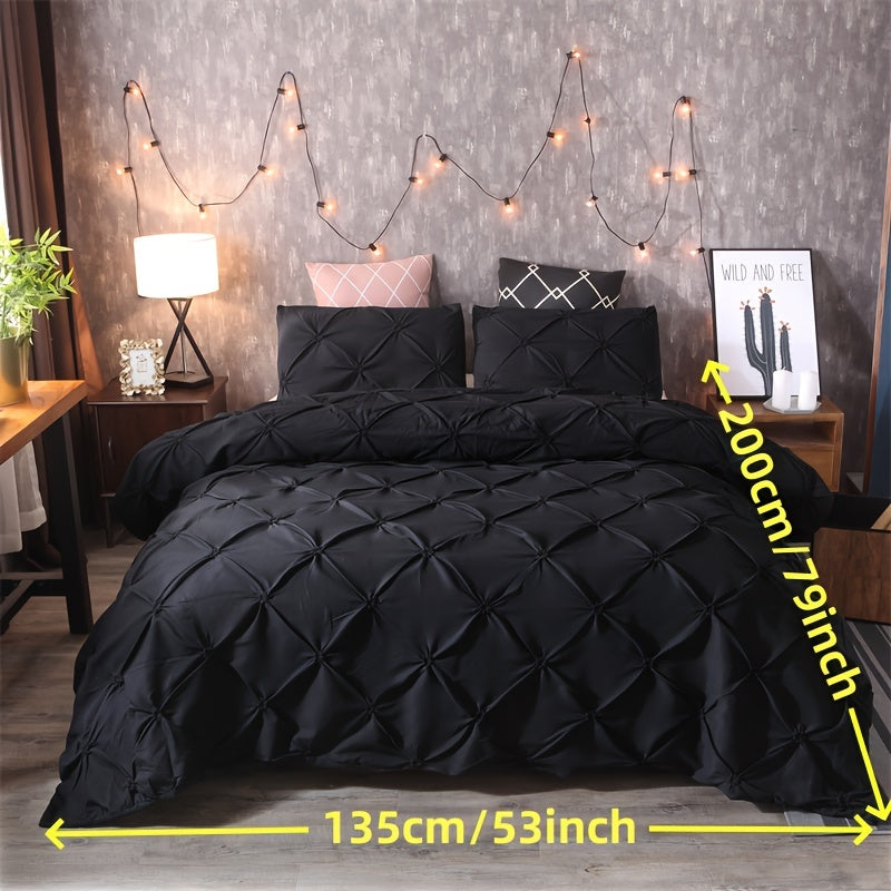Duvet Cover Set | Quilted Texture | Breathable All-Season Comfort | Polyester