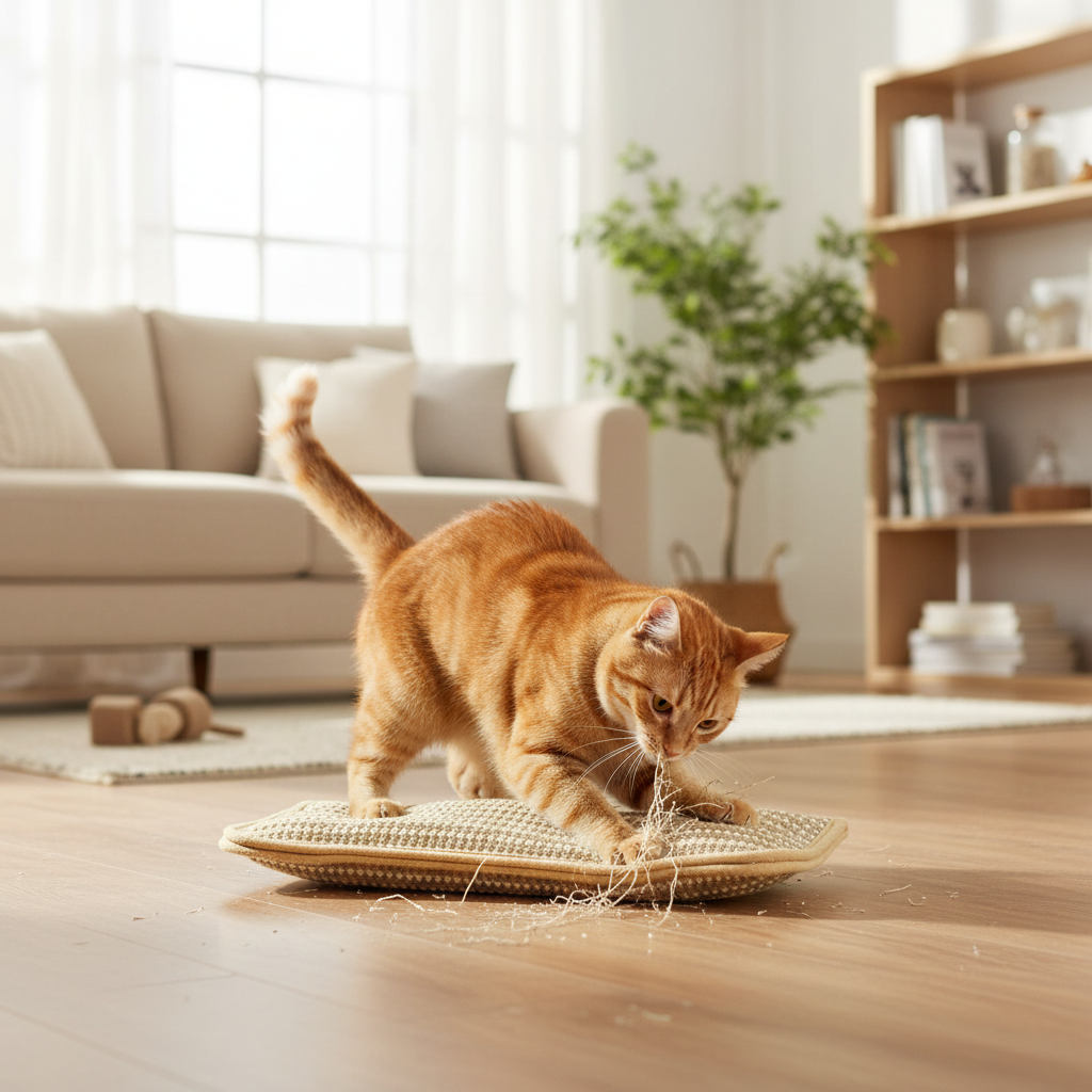 Purrfect Lounge Pillow with Durable Scratch Pad