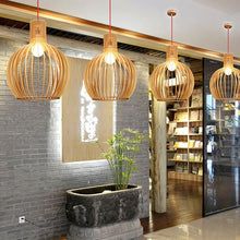 Handcrafted Wooden Pendant Light | Sustainable Wood Sphere Design | Adjustable Hanging Height | Warm Ambient Glow