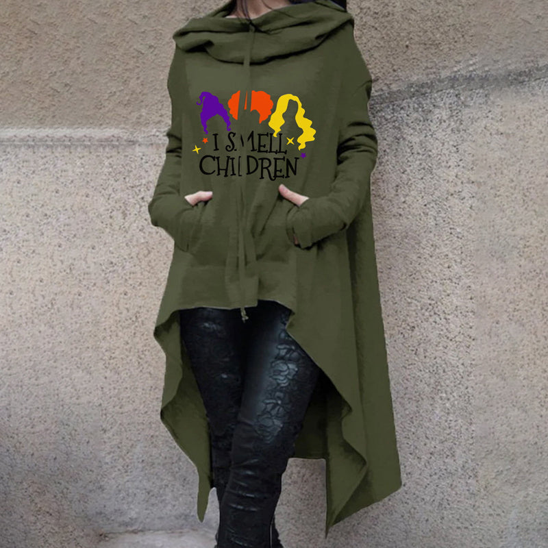 Halloween Printed Hoodie Lightweight Acetate Fabric for Cozy Fall Wear
