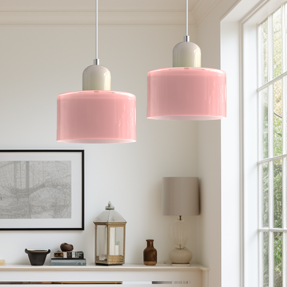 Pendant Light | Bauhaus-Inspired Glass Shade | Adjustable Hanging Length | Easy Assembly