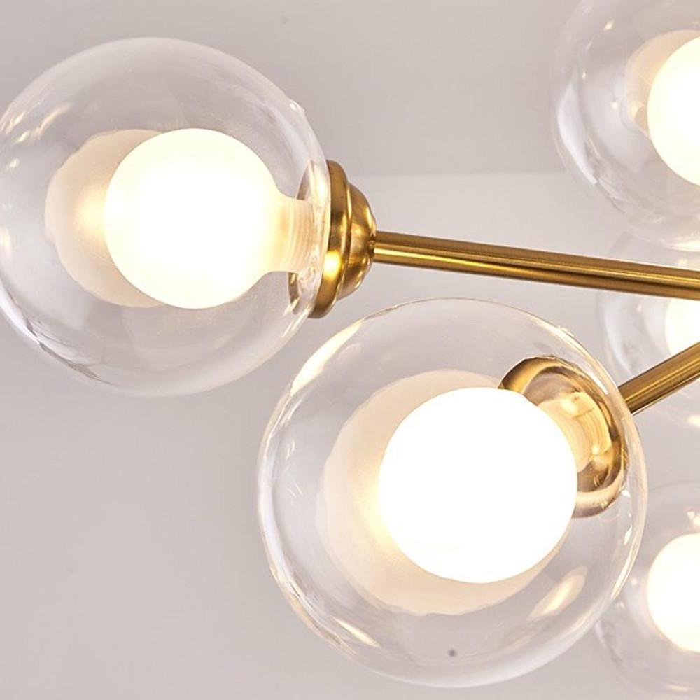 12 Bulbs Taavita Chandelier Glass Globe Chandelier for Living Room - Modern Retro Style LED Pendant Light