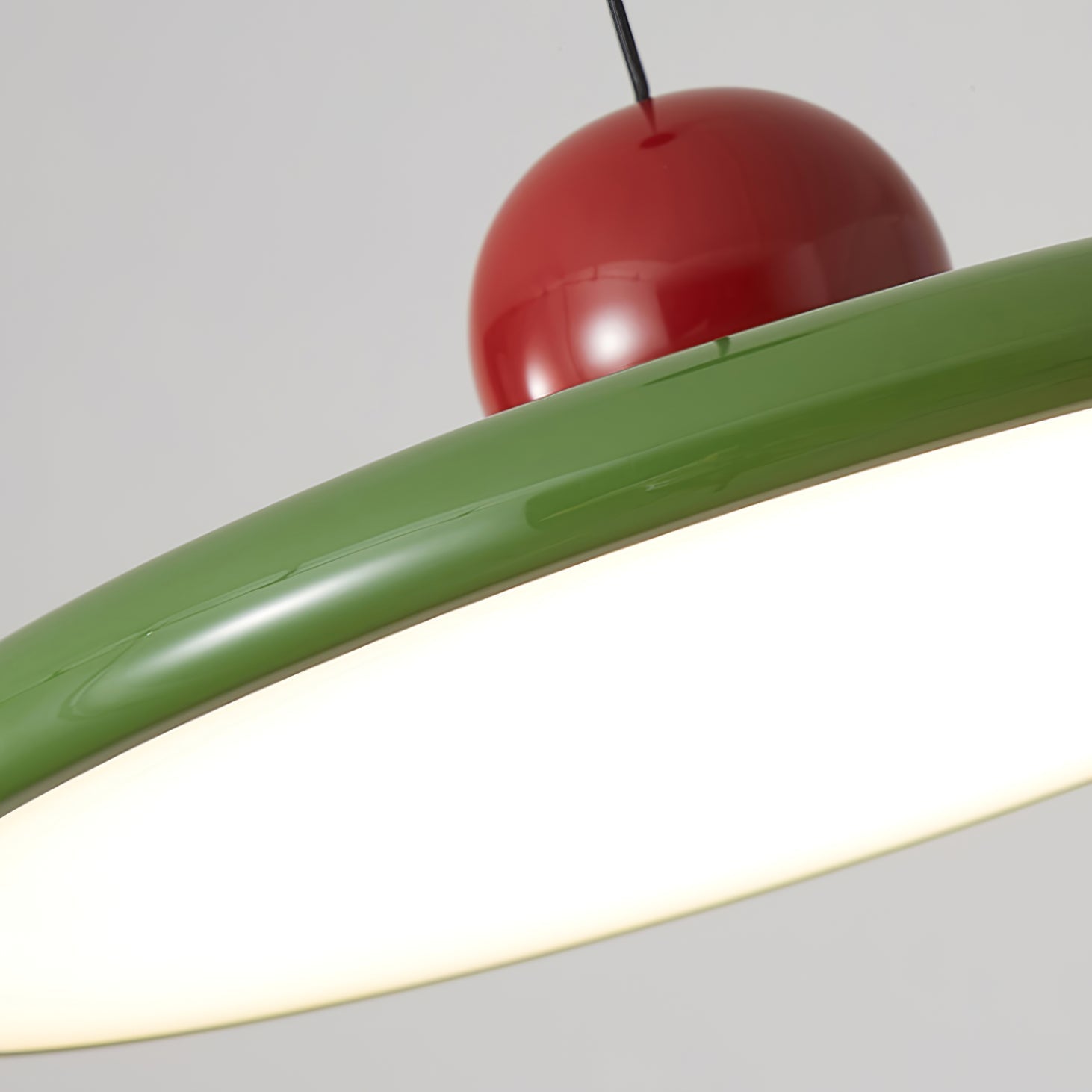 Circular LED Ring Pendant Light | Minimalist Glossy Design | Metal & Acrylic | Adjustable Hanging Height