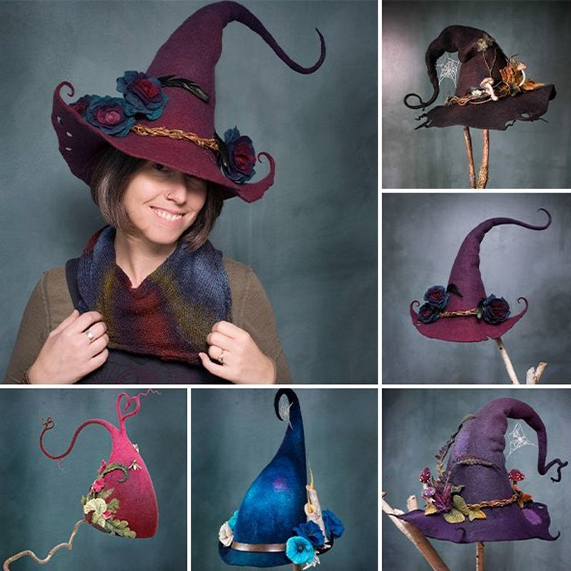 Handmade Felt Witch Hat for Halloween Party Comfort & Style