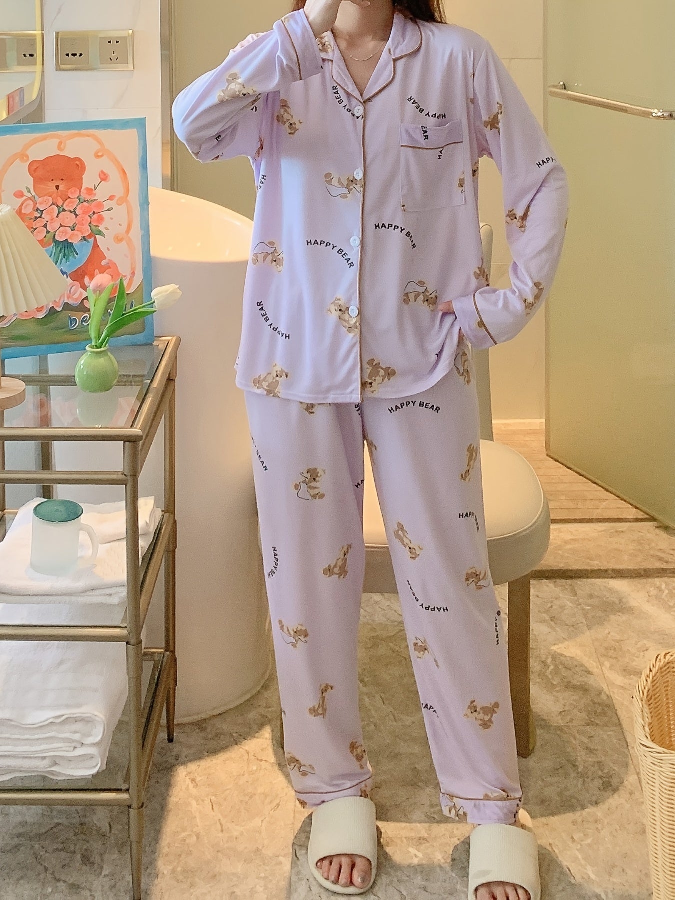Women’s Pajama Set | Cartoon Print | Ultra Soft Comfort | Polyester