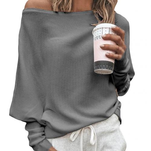 Women's Off-Shoulder Knit Sweater | Polyester Fabric & Side Tie | Relaxed Fit | Autumn Wear