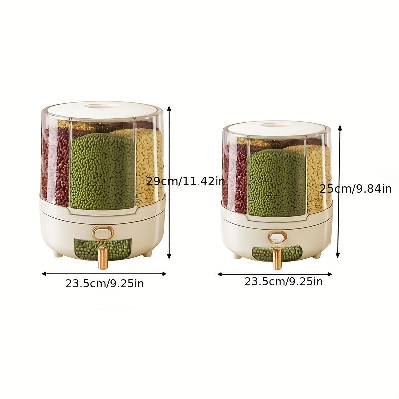 Revolving Airtight Food Storage Solution for Grains & Cereal