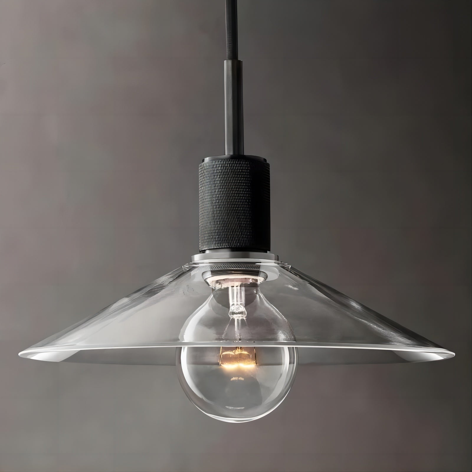 Munda — Glass Slope Pendant Light with Copper Accents for Kitchen Islands