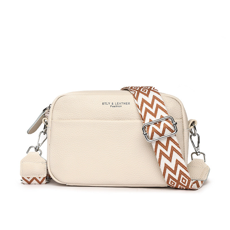 Genuine Leather Crossbody Bag | First-Layer Cowhide Leather | Three-Dimensional Outer Pocket | Comfortable Fit