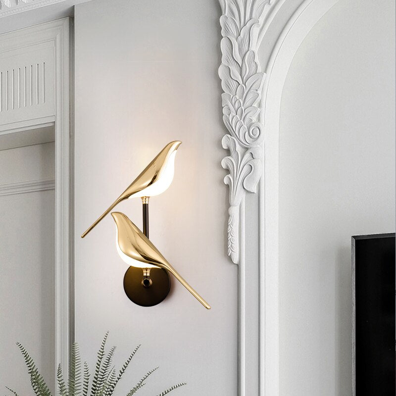 Bird-Shaped Wall Lamp | Magnetic Adjustable Heads | LED Light Source | Energy Efficient Lighting