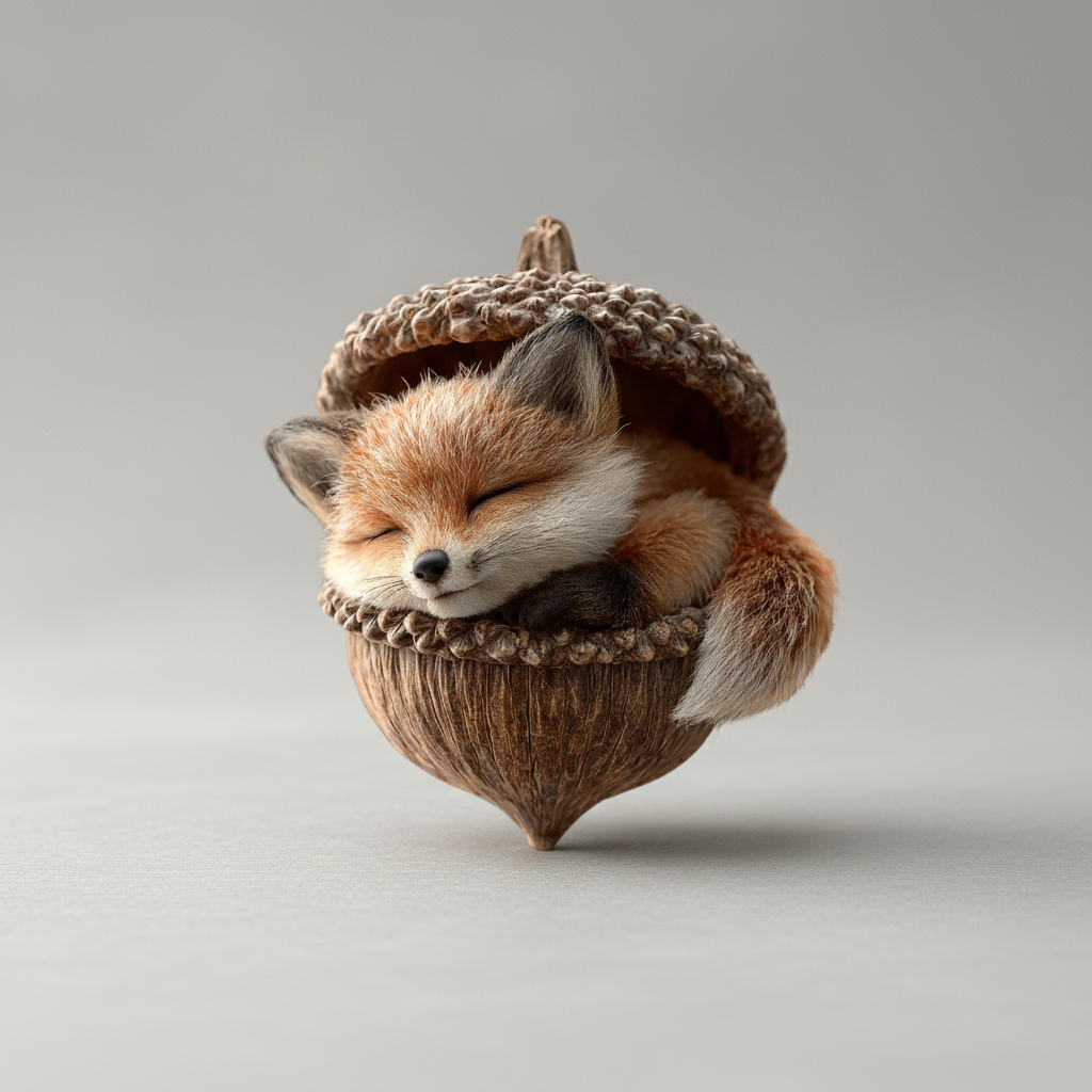 Charming Acorn-Cuddled Animal Ornaments for Festive Cheer