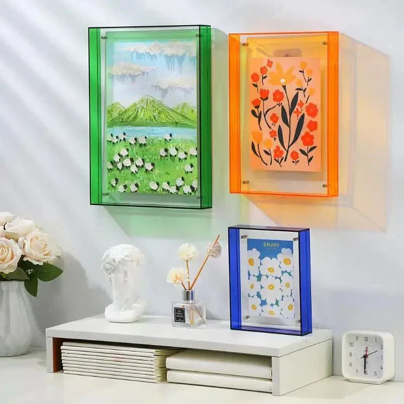 Sleek Dual-Sided Acrylic Picture Frame in A6 to A4 Sizes