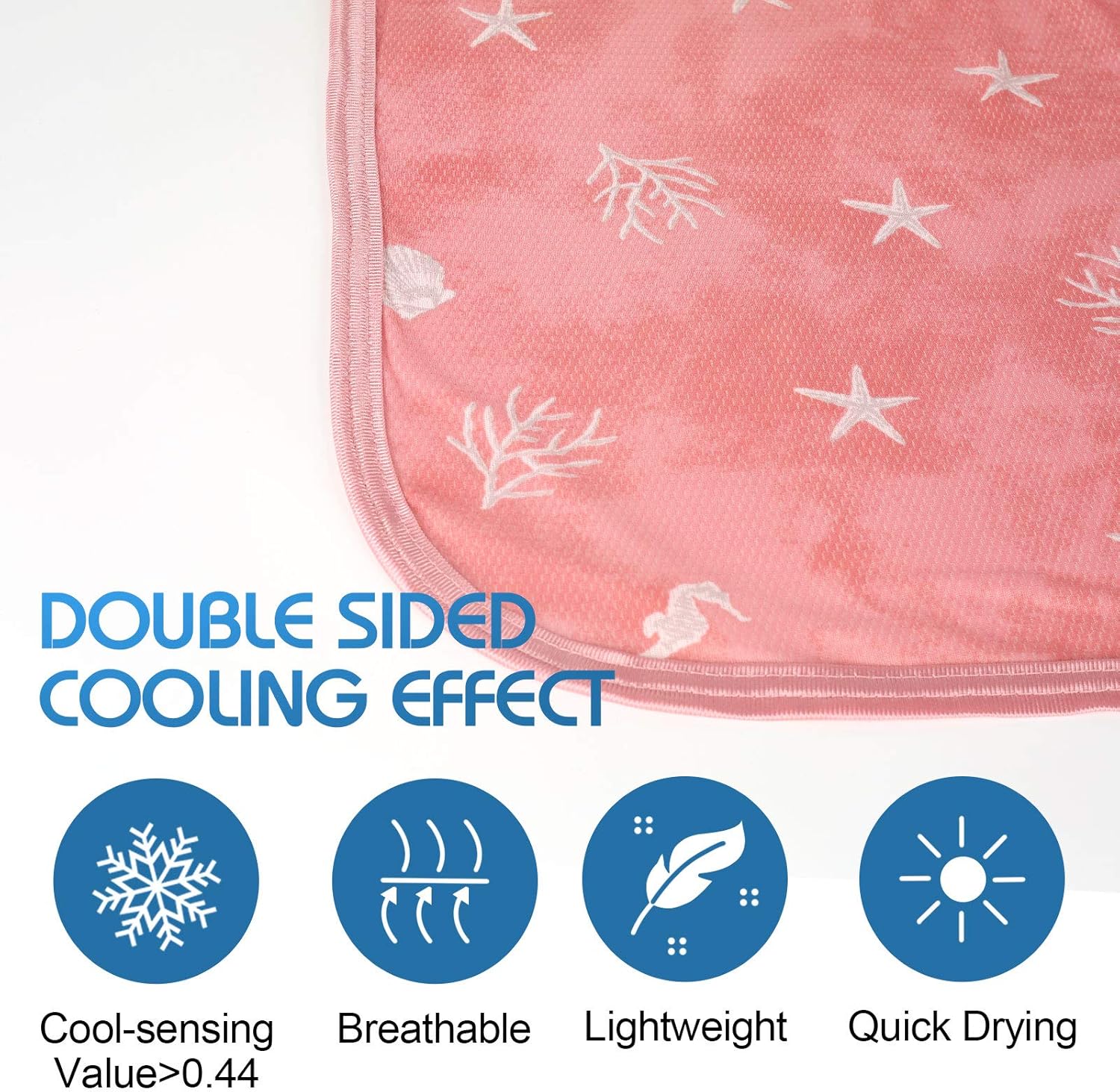 Lightweight Double-Sided Cooling Throw Blanket for Warm Sleepers
